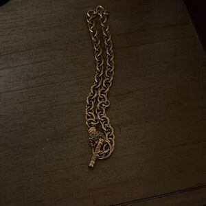Gold Chain Necklace with Skull Pendant